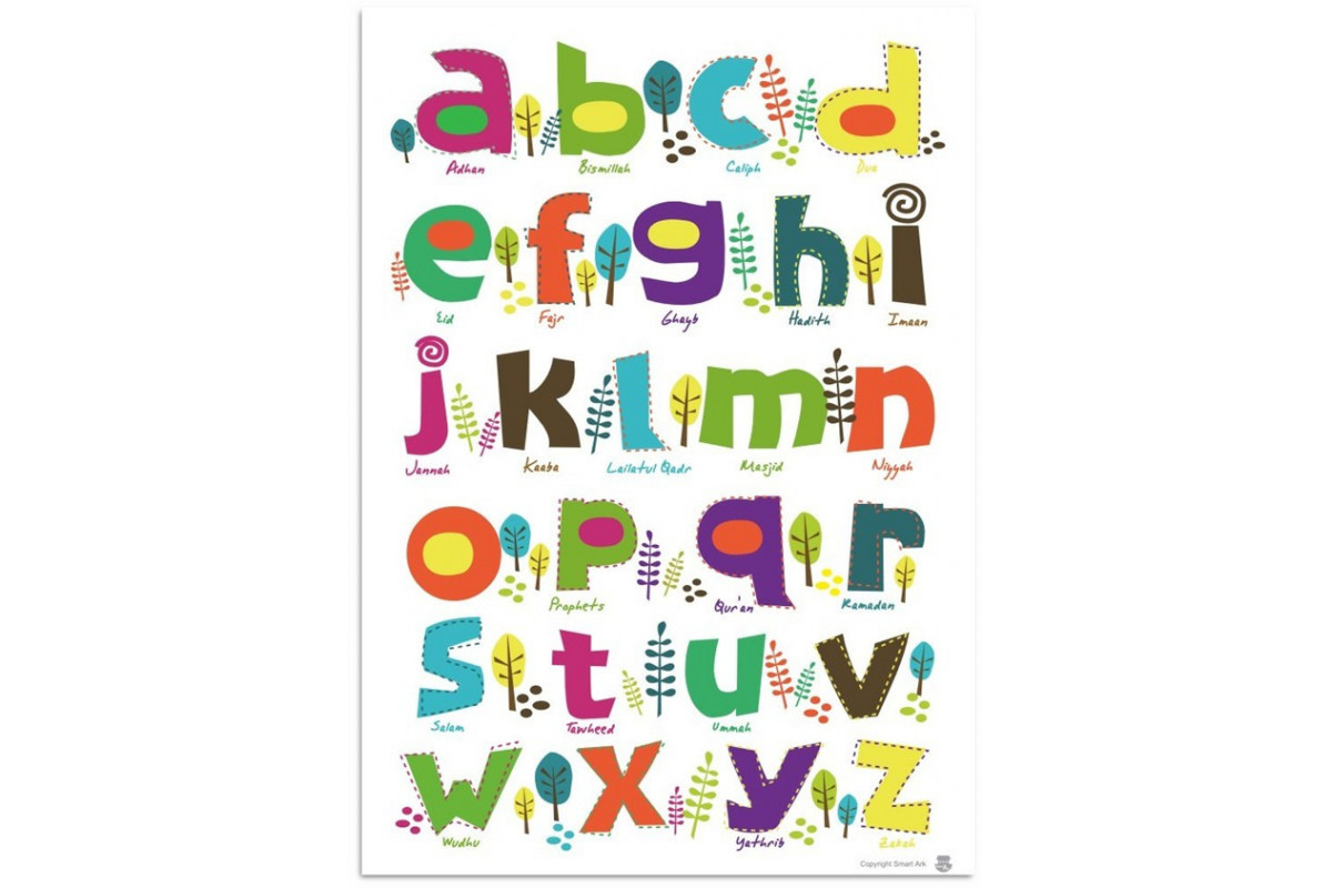 Nature Theme English Alphabet Print