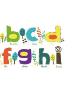 Nature Theme English Alphabet Print